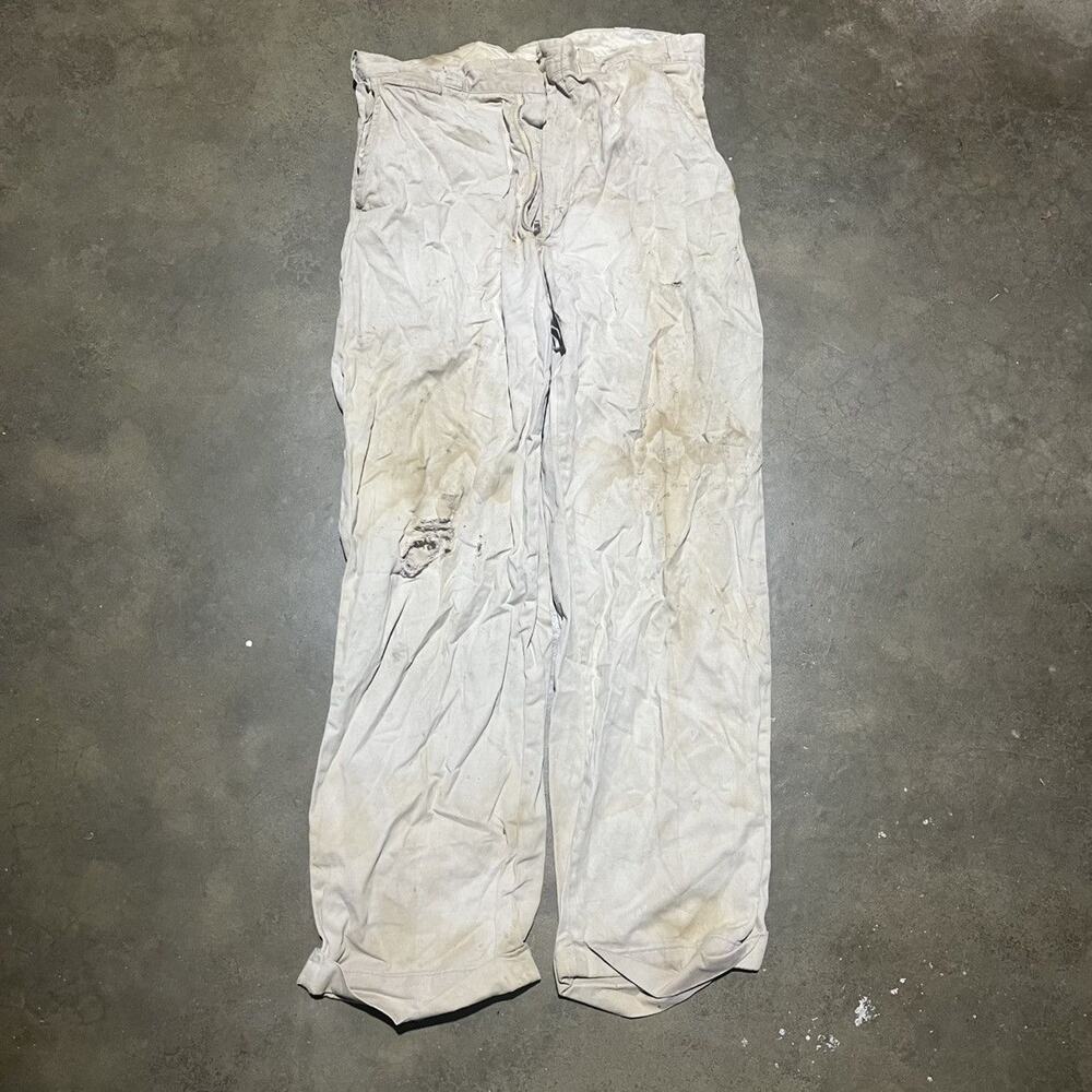 Vintage 50s Grey Sail Cloth Sanforized Cotton Chinos 30x29